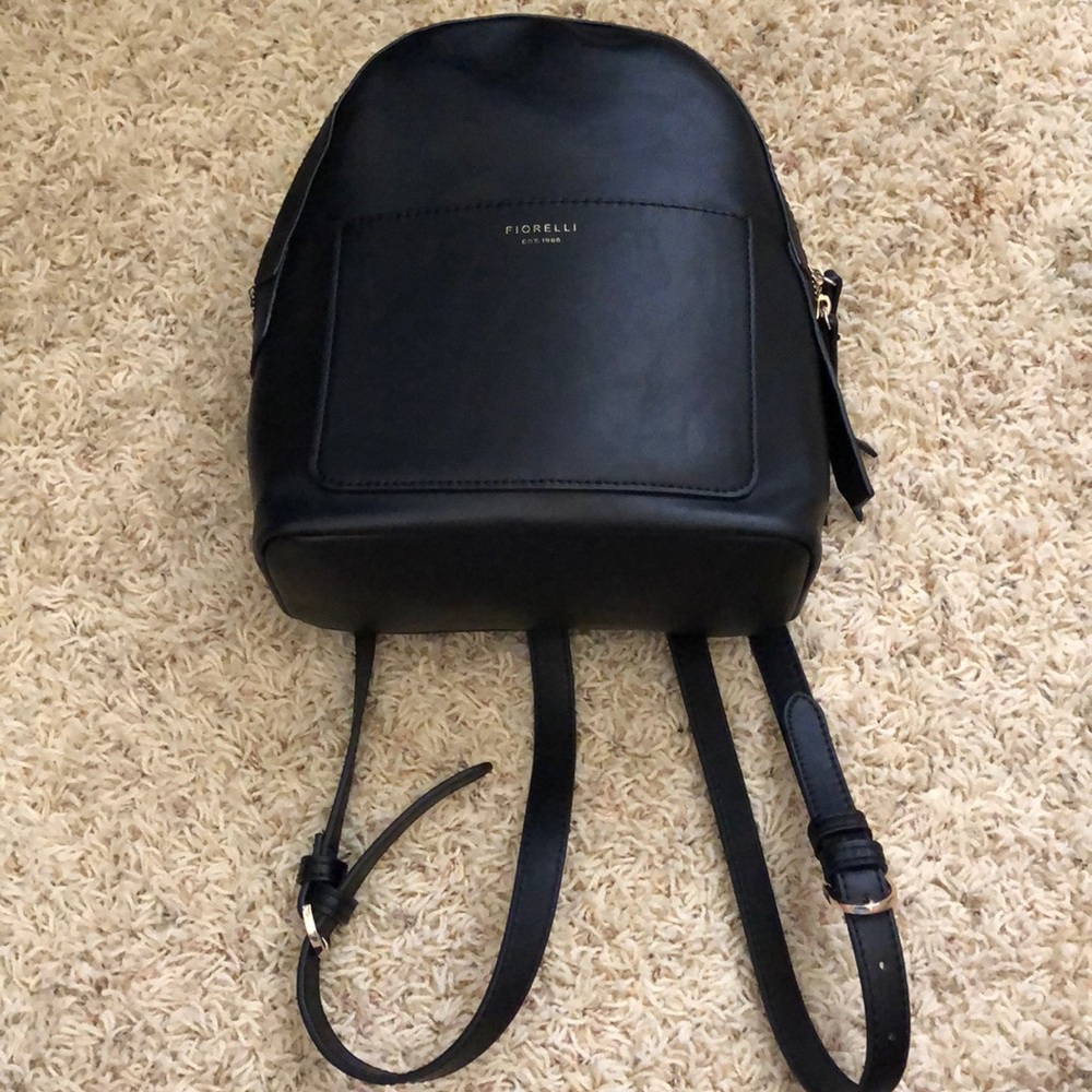 Black leather backpack